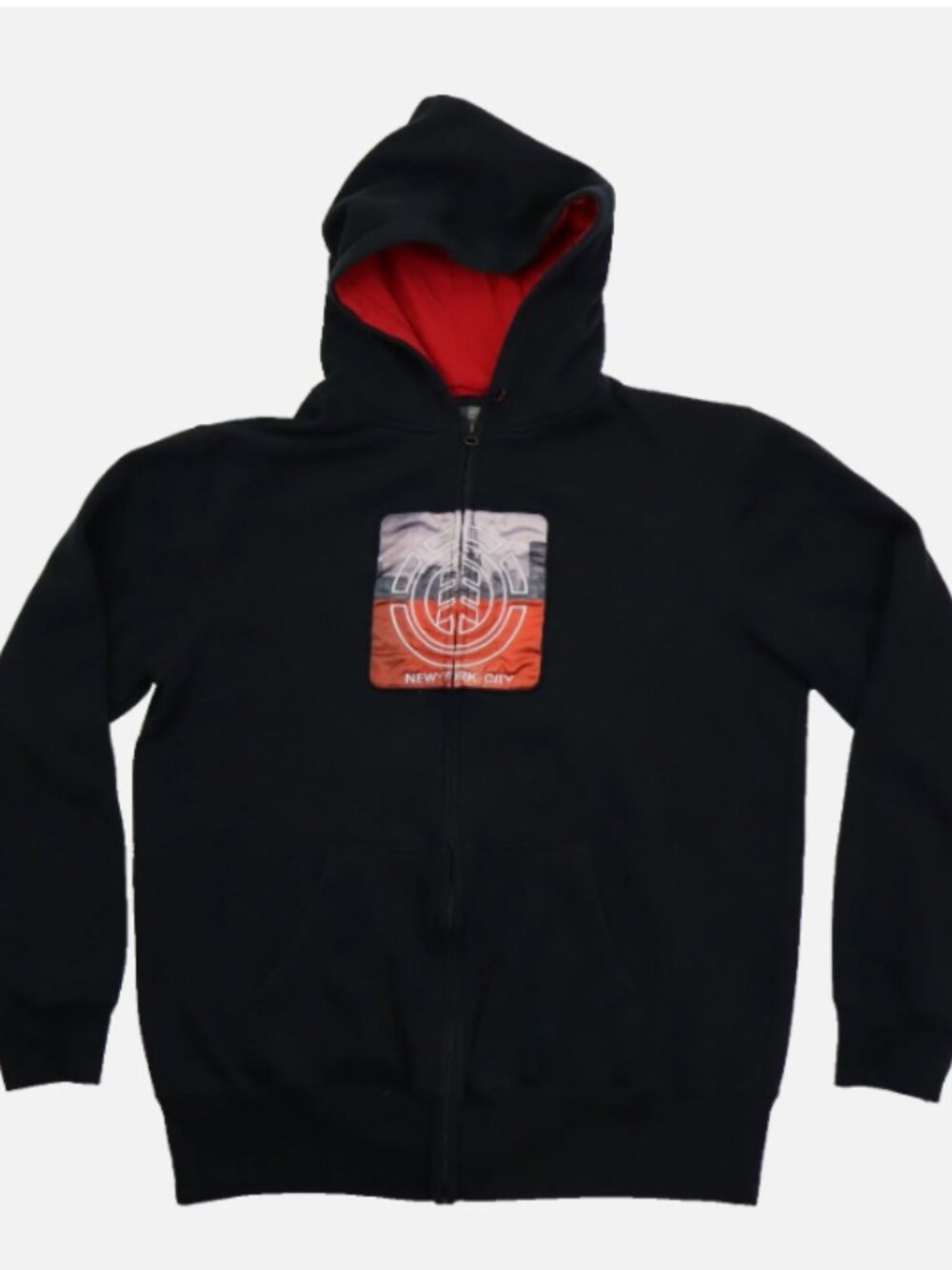 Element Full Zip Hoodie Men's Size L Unisex Women's Black/Red Pre-Owned